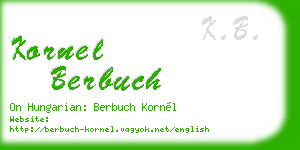 kornel berbuch business card